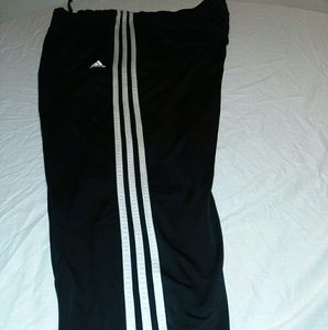 Men's black and white heavy Addidas  warm-up Pants